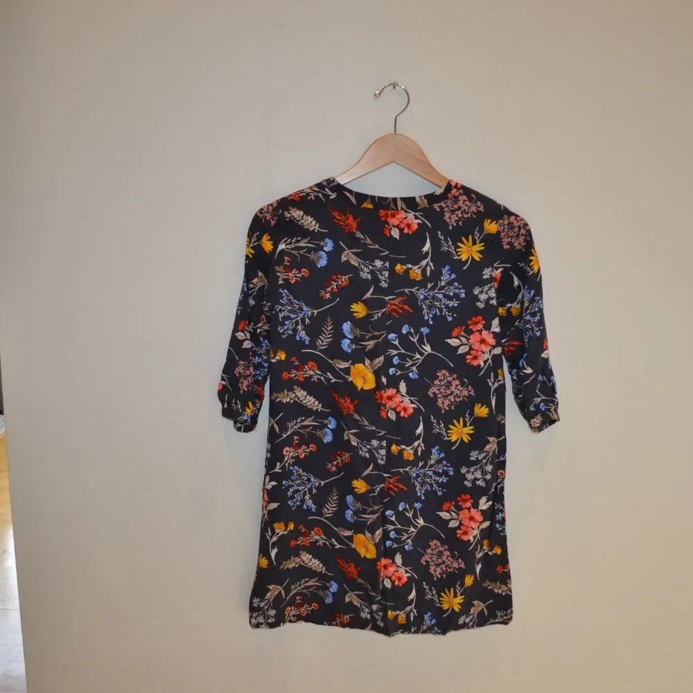 Old Navy Girls Size L (10-12) Black Flowery Dress